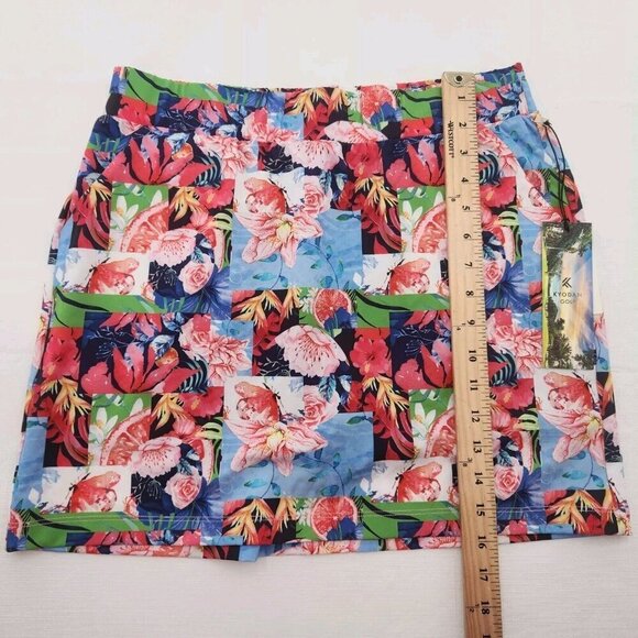 Kyodan Golf Womens Size Medium Skort Skirt Shorts Summer Mix Floral Citrus Print - Picture 6 of 7